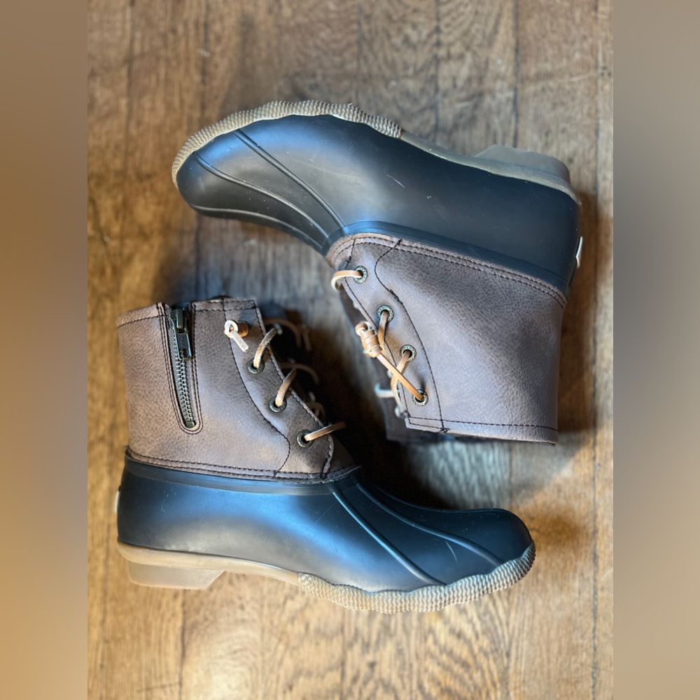 Sperry Brown and Black Duck Boots